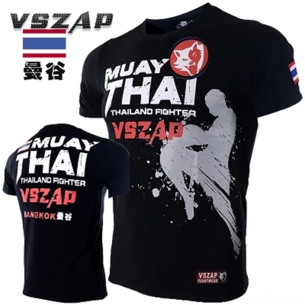 

vszap new arrival jerseys muay thai men breathable antipilling bangkok boxing wear athletic & outdoor apparel boxing mma tshirts martial art, Black;red