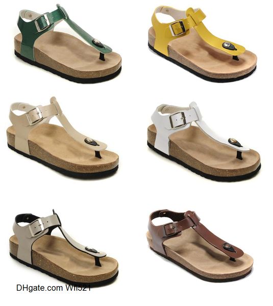 

bokon 2020 brand cow leather shoes for men women wholesale flats cork sandals casual summer beach slippers with buckle flip, Black