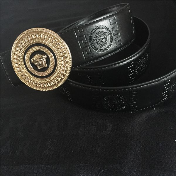 

2019 мужская кожаный ремень ретро дизайн круговой пряжки ремня бренд тиснением кож