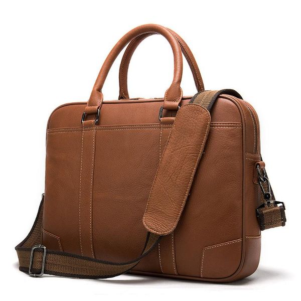 

2020 men's briefcase 100% genuine leather lapbag men leather office bags for men porte document business handbag for