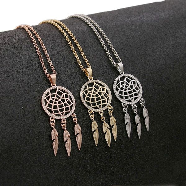 

jakongo 12pcs crystal silver color dreamcatcher necklace pendants chain necklace women's fashion christmas gift