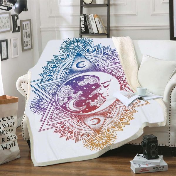 

color constellation blanket star moon african elephant print blanket thicken warm super soft sherpa throw to sofa home