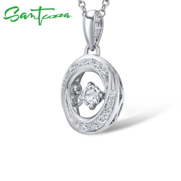 

santuzza girl's necklaces pendants 925 sterling silver dancing stone pendant luxury for women fine jewelry