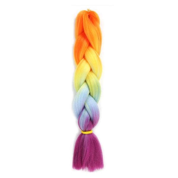 

24inch synthetic jumbo braids bulk silky ombre kanekalon extensions colorful crochet braiding hair accessory afro hair styling, Brown