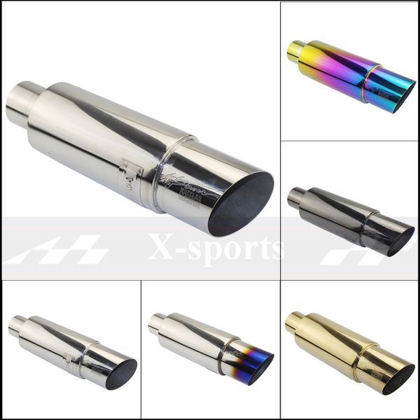 

car exhaust pipe muffler tail pipe universal stainless steel 304 length 370mm interface 51 57 63mm outlet 89mm