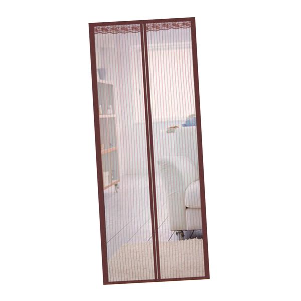 

magnetic mesh door protection curtain snap bug mosquito screen-coffee