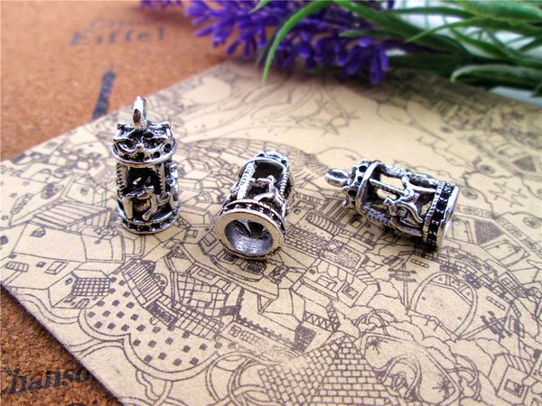 

30pcs whirligig charm silver tone 3d whirligig pendants charms jewelry making 20x11mm, Bronze;silver