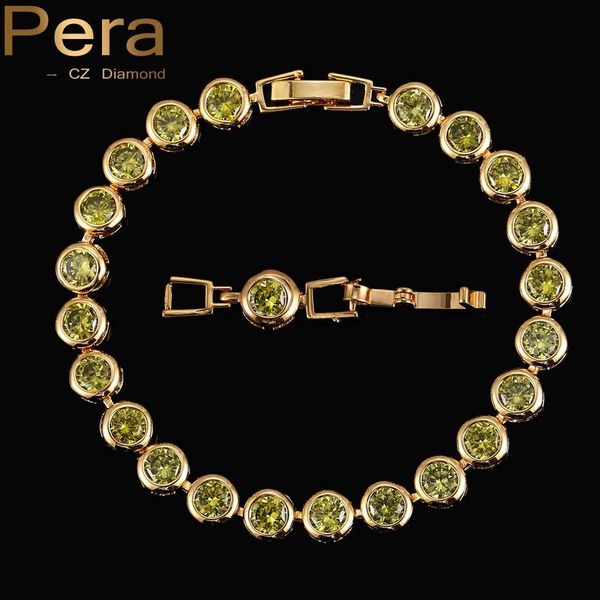 

pera luxury ladies cubic zirconia jewelry shiny round oliver green crystal stone gold color bracelets bangles for women b021, Golden;silver