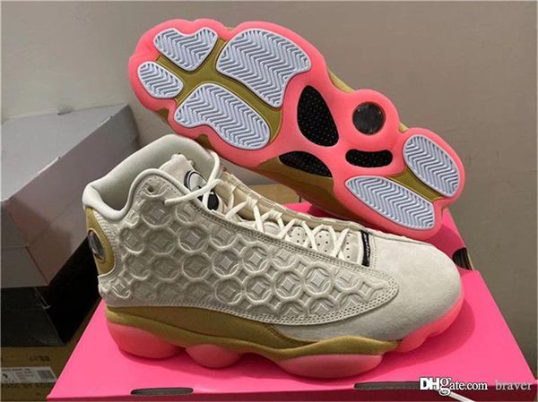 

authentic air 13 cny chinese new year retro basketball shoes man 4914jordan black digital pink club gold real carbon fiber cw4409-100 5-13