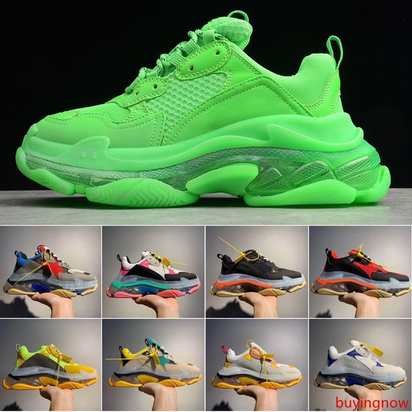 

mens triple s 3.0 fashion designer casual shoes women's combination nitrogen outsole crystal bottom dad casual shoes 36-45