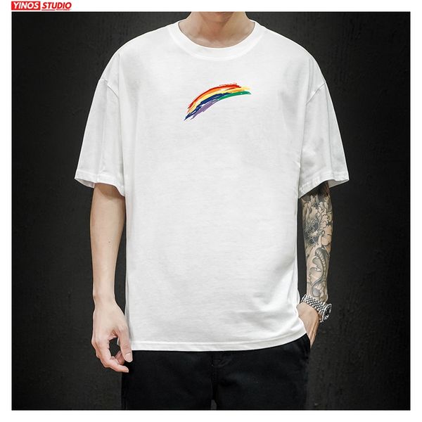 

dropshipping men colorful fashion graphic tshirts 2020 summer printed couple t-shirt tees korean 100% cotton short sleeve tees, White;black