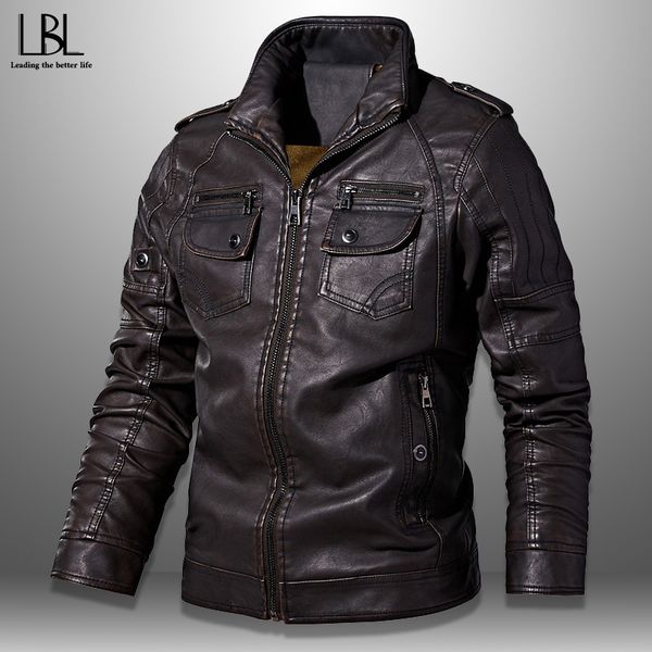 

new arrive brand motorcycle leather jacket men winter outwear men's leather jackets jaqueta de couro masculina mens coat, Black;brown