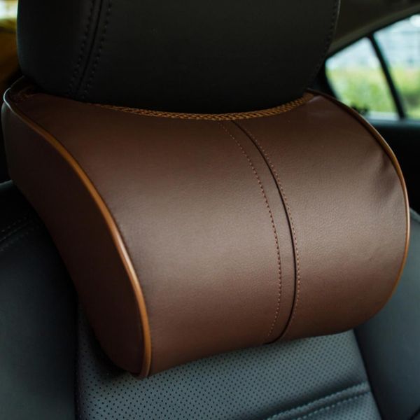 

dewtreetali adjustable car headrest neck rest pillow leahter auto neck protection seat waist supports cushion memory cotton
