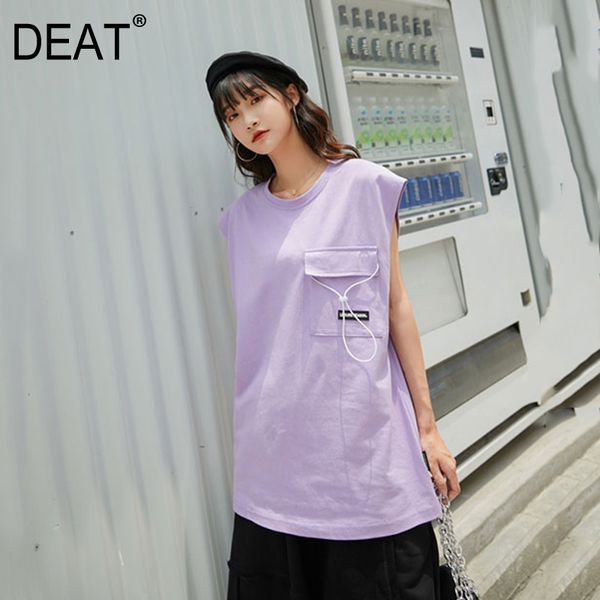 

deat] женщины solid color ribbon карманный сыпучие fit жилет новый v-воротник без рукавов мода tide все матча весна лето 2020 13r540, Black;white