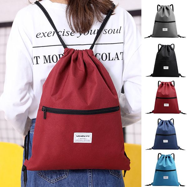 

zipper drawstring harness pocket fashion bag school bag waterproof bundle rope backpack travel sport dropship y826