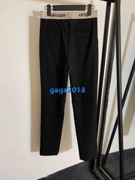 

high end женщины девушки кристалл джерси леггинсы брюки лоскутное кристалл письмо поясной ремень повседневные беговые брюки модный дизайн ро, Black;white