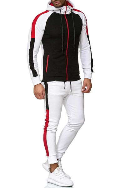 

mens designer tracksuits hooded long sleeve mens two piece sets hoodies cardigan pants casual males clothing, Gray