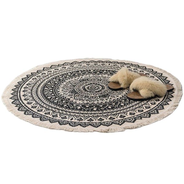 

afbc morocco round carpet bedroom boho style tassel cotton rug hand woven national classic tapestry sofa cushion tatami floor ma