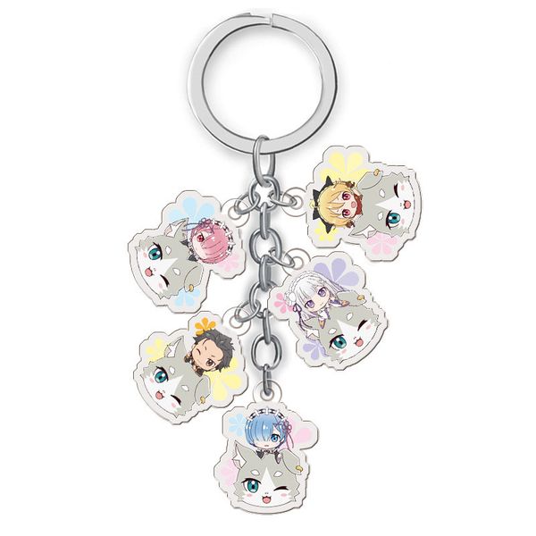 

anime re:life in a different world from zero figure acrylic keychain fans gifts jewelery, Silver