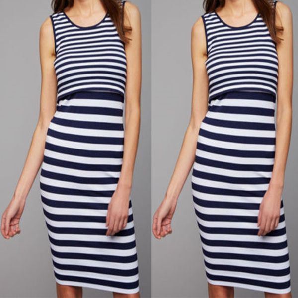 

pregnant women summer sleeveless dress striped dresses breastfeeding and nursing women dresses women's vestidos, Black;gray