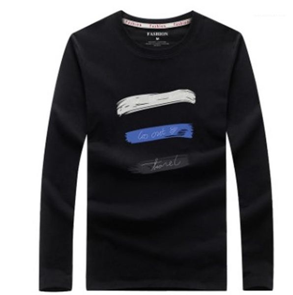

pullover crew neck tees casual long sleeve letter print males clothing mens designer tshirts mens fashion slim, White;black