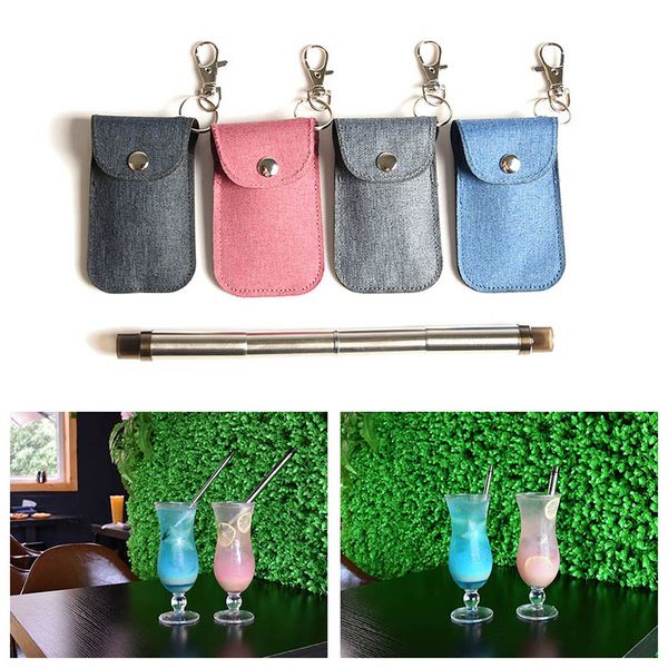 

5/10mm portable straw outdoor tableware stainless steel straw folding straws with case kitchen accessaries