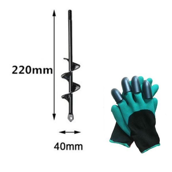 

digging spiral drill bit steel garden black hole digger planter vegetables garden auger spiral drill bit flower planter gardenin