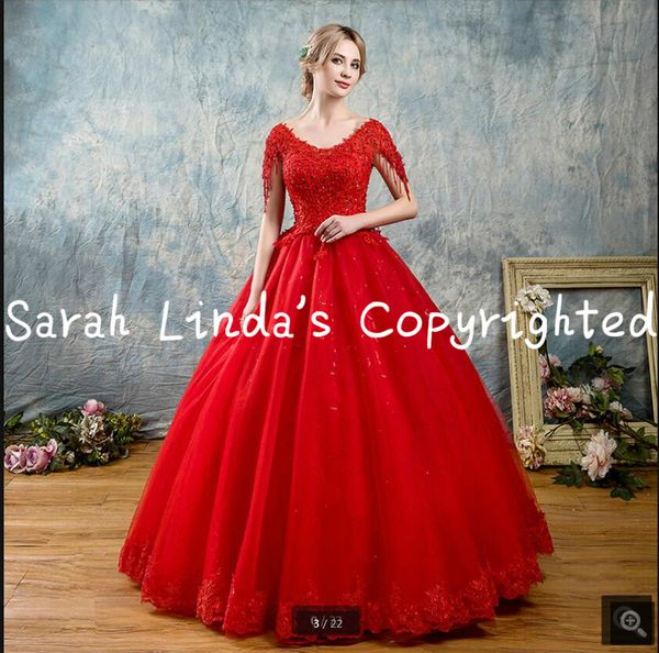 

robe de soiree бальное платье красная принцесса кепка рукав свадебное платье кружевные аппликации из бисера скромные женщины мусульманская н, White
