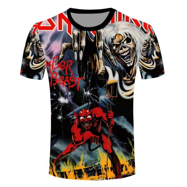 

anime t shirt men 3d printed t-shirts im harajuku style iron maiden killers character tees short sleeve new fashion camisetas, White;black