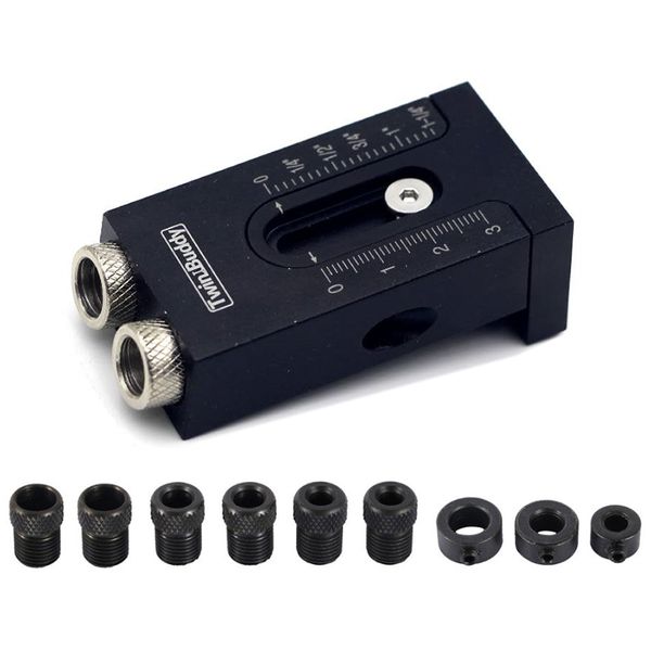 

pocket hole jig kit 6/8/9.5mm angle drill guide woodworking tool hole puncher locator jig drill bit carpentry tools