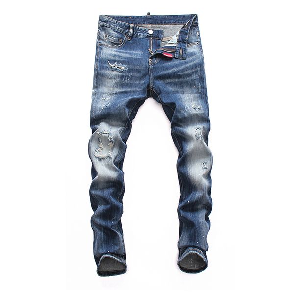 

european men jeans men slim jeans pants mens denim trousers zipper blue hole pencil pants for 8112