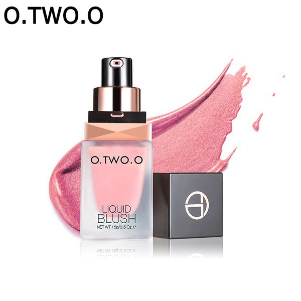 

o.two.o 6 color liquid blusher face makeup silky long lasting natural cheek rouge rose peach red rubor shimmer cream blush