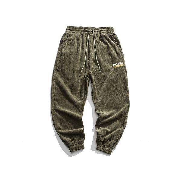 

19 зима утолщенной леггинсы мужских тенденций вельвета свободные и универсальный спорт широкого ноги харун комбинезонов, Black