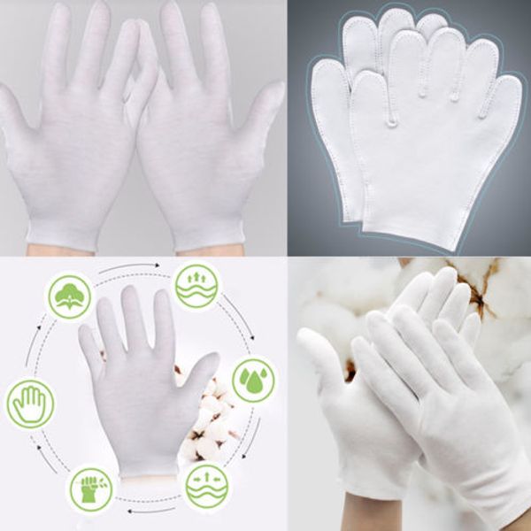 

6 pairs white inspection cotton work gloves jewelry lightweight hight quality