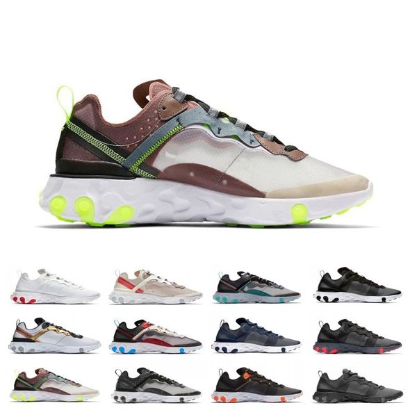 

Discount 87 React Element 55 Running Shoes For Men Women Triple Black Sail Solar Red Total Orange Designer Trainer Sport Sneakers Size 36-45