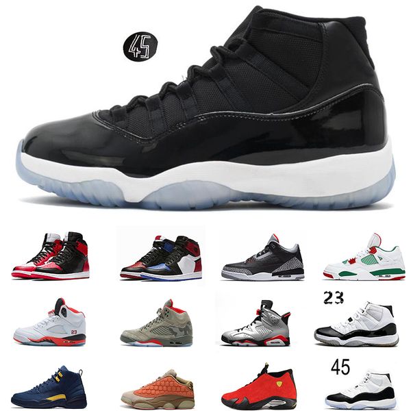 

Space Jam 11 11s Men Basketball shoes 5s Black Metallic 3M Reflect Infrared Bred 6 6s 13s Cap And Gown 1s 4s 14s Men Size 13 Sneakers