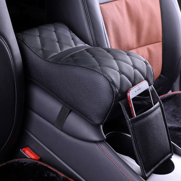 

universal car armrest pad luxury leather auto center console handrail box cover increase in height armrest pad