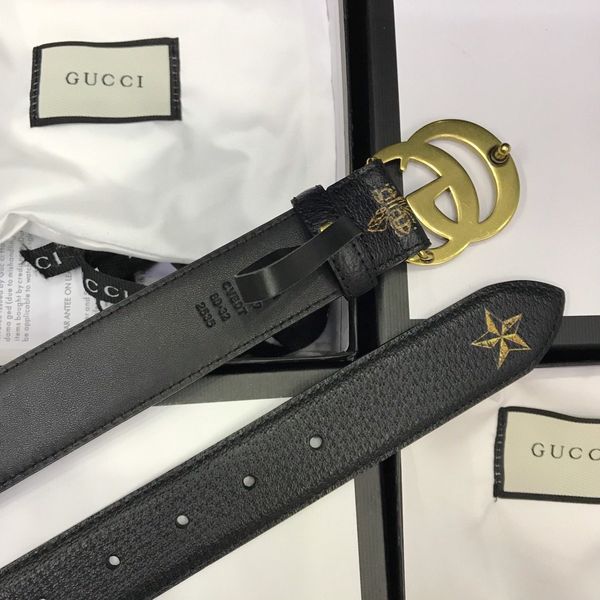 

2020 luxury design, fashion brand belt men's brand designer design butterfly print belt gold buckle party jeans + with box, Black;brown