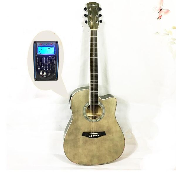 

красивая 41-дюймовый фолк акустическая гитара электрическая коробка эквалайзер липа среднего диапазона отсутствует матовая гитара