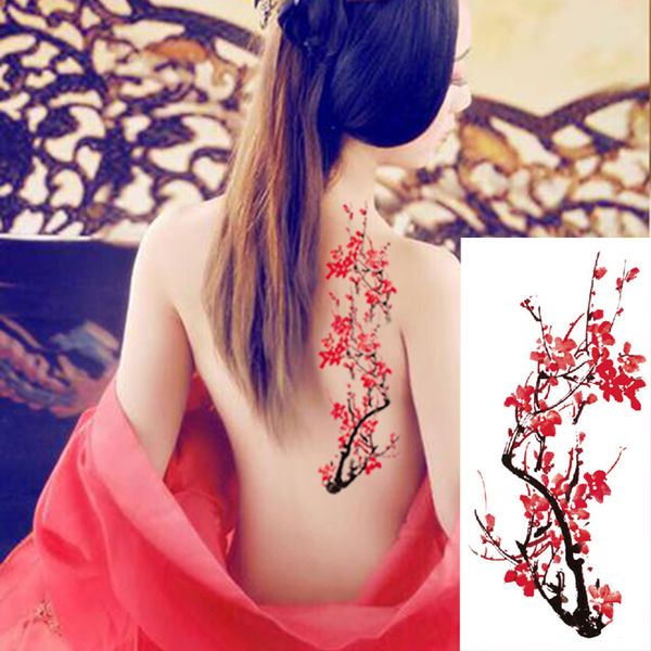 

1piece body art flash henna tattoo fake temporary tattoos stickers rose peony flowers arm shoulder tattoo waterproof women