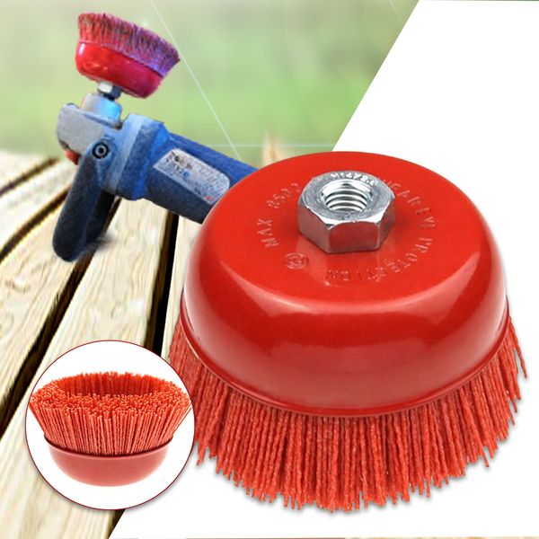 

1 piece 115 x m14 cup abrasive brush wheel p80 pile polymer-abrasive 4.5 inch angle grinder tool