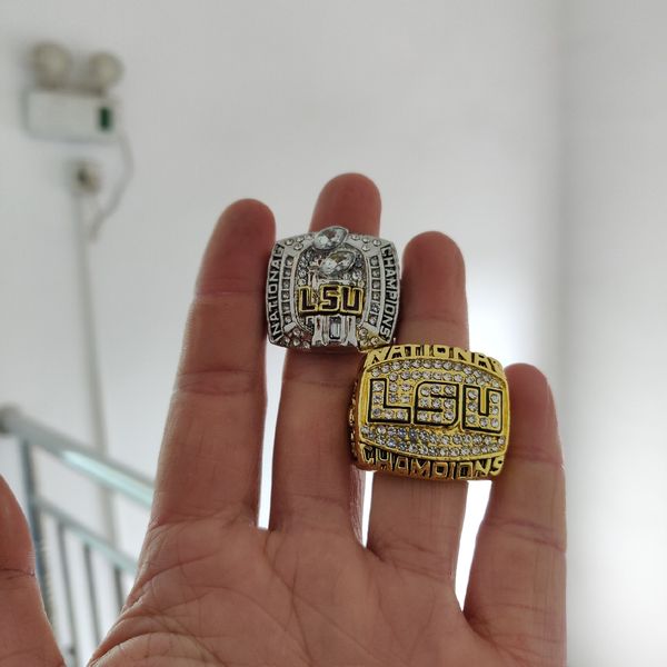 

2019 оптовая 2003 2007 lsu tigers национальный чемпионат кольцо вентилятор мужчины подарок оптовая доставка, Golden;silver