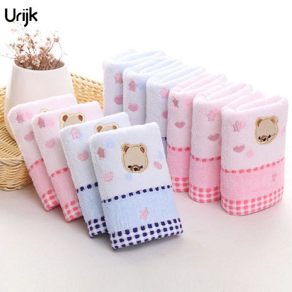 

25*50cm children face towel bear printed face towels cotton children's handkerchief small hand towel soft