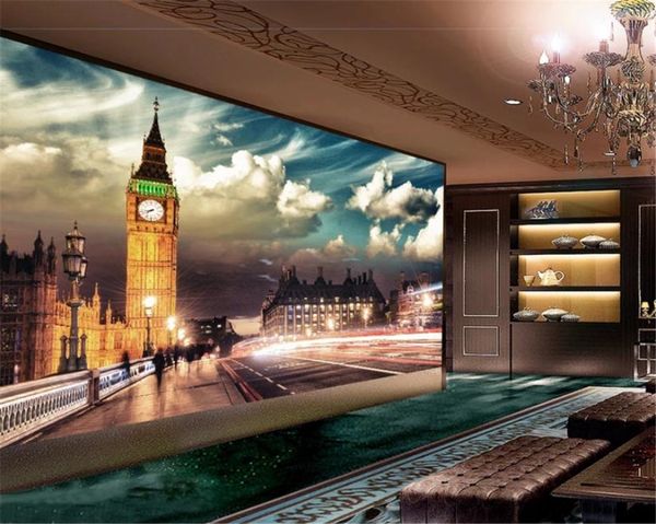 Wholesale Photo Wallpaper Space London City Night Scene Big Ben