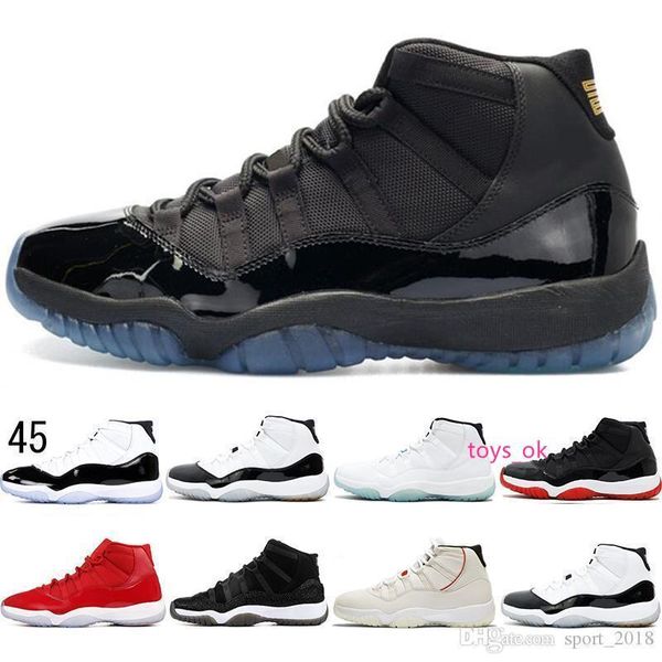 

11 2019 concord high low 45 11s cap gown prm heiress gym red chicago platinum tint space jams men basketball shoes sports sneakers