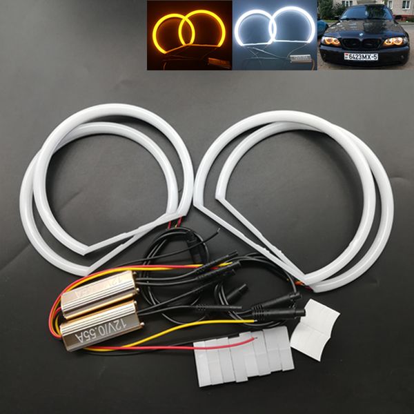 

car-styling 2x 146mm+2x 131 mm white halo cotton light car smd led angel eyes for e46 e90 e91 e36 e38 e39 ccfl auto lighting