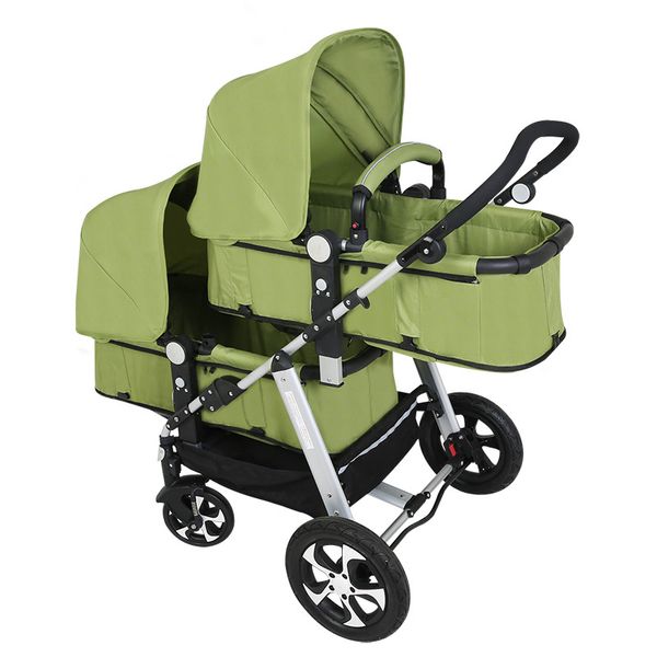 

babyfond twin baby stroller can sit and lie the high landscape light and shock proof folding double stroller