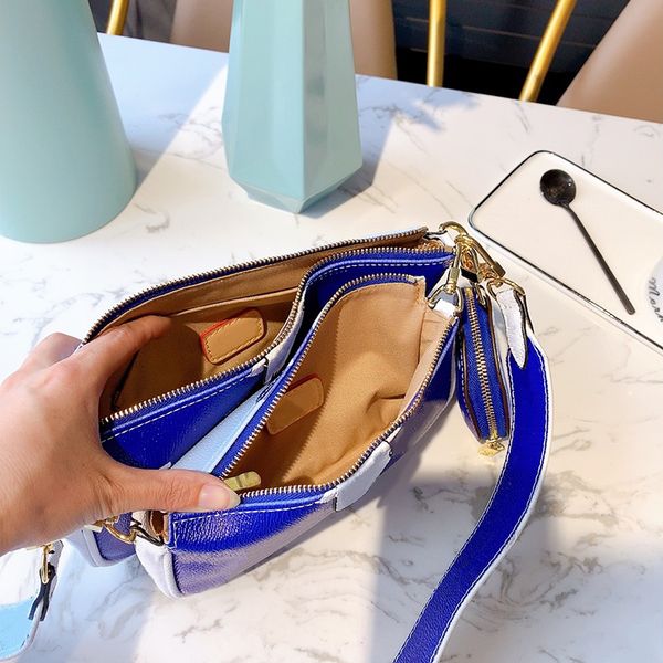 

a three-piece designer luxury handbags purses classic printing mahjong package double side wide and chain shoulder strap crossbody bags