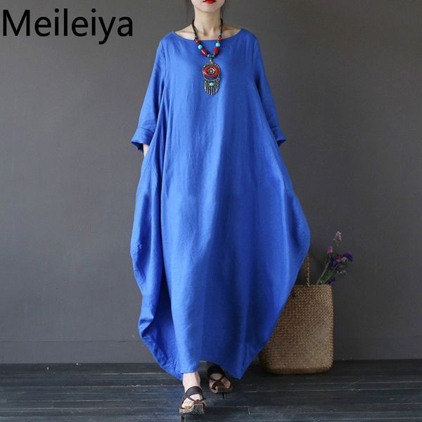 

2019 summer autumn plus size dresses women 4xl 5xl loose long vintage dress boho shirt dress maxi robe fashion female, Black;gray