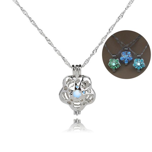 

popular ornaments joker hollow out noctilucent rose necklace, Silver